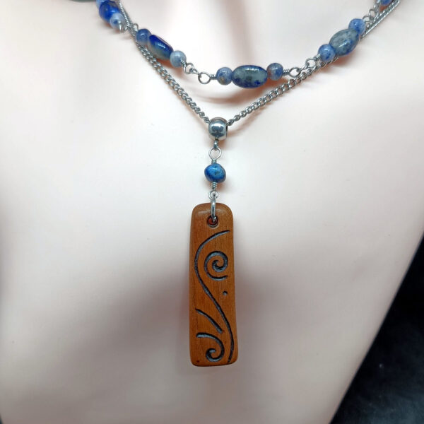 Drvo i lapis lazuli - ogrlica - Image 4